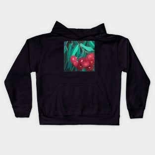 Bunch of Dark Pink Gum Flowers by Leah Gay Kids Hoodie